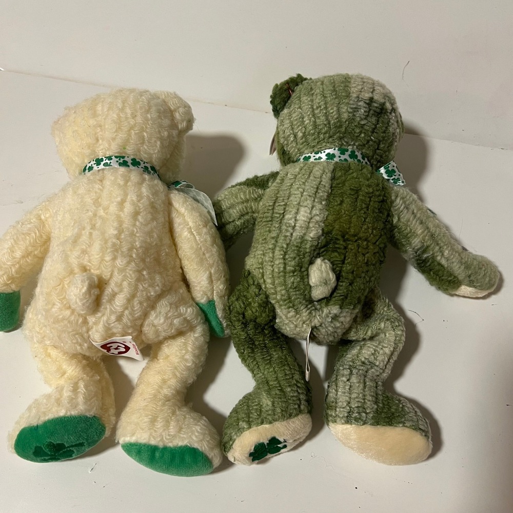 Ty Beanie Babies St Patricks Day Bear Lot Erin Shamrock‎ Clover Luck-e 6pc Set - Picture 14 of 16